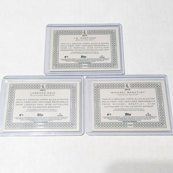 2022 Baseball Game-Used Jersey Lot of 3 Cards Boston Red Sox, Brewers & Astros - Picture 2 of 2